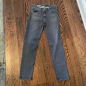 AG “The Prima” Mid-rise Cigarette Skinny Jeans, Grey, 29R